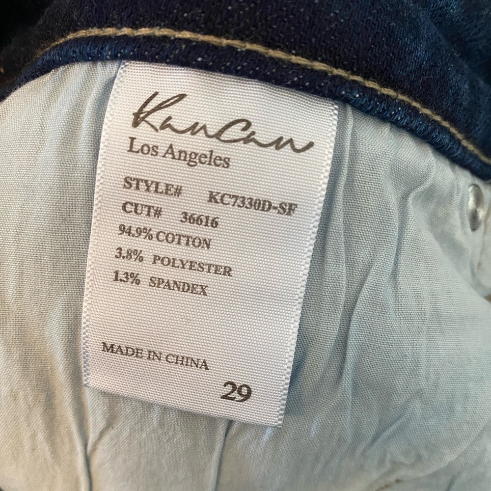 KanCan Dark Wash High Waist Cropped Wide Leg Jeans - Size 29 - Like New - Picture 4 of 4